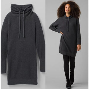 NEW PrAna Milani Waffle Sweater Knit Dress Gray Small Grey NWT